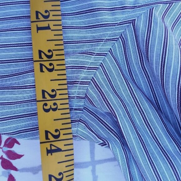 NWT Apt.9 L Slim Fit Gray Red Strips Longsleeves Button Up Men's Dress Shirt - Picture 9 of 11